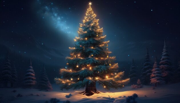 &Aacute;rvore de Natal iluminada colorida