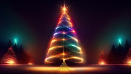 &Aacute;rvore de Natal iluminada colorida