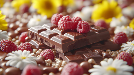 A Magical Garden of Chocolate and Raspberry: A Playful Interaction of Sweetness and Joy