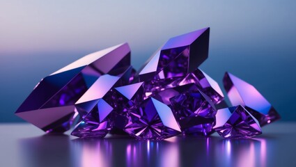 shiny future dusk purple crystals with geometric facets.