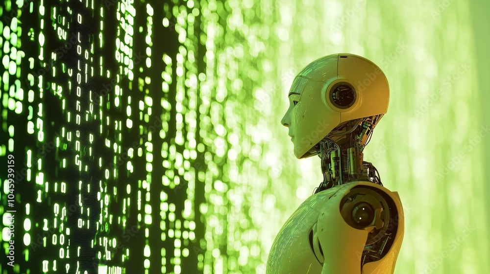 Poster robot with advanced humanoid capabilities using generative stock in a control center