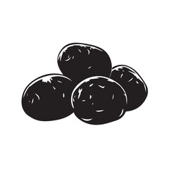 Potatoes In cartoon, hand-drawn flat style. image for social media, websites and UI. Isolated 2D vector design in logo, icon, sketch style, simple line vector, single color. AI Generative Art.