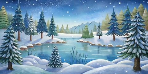 christmas tree with snow