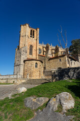 Santa MAr&iacute;a de la Asunci&oacute;n church in the beautiful village of Castro Urdiales ina sunny day. Cantabria, Spain.