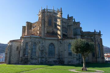 Santa MAría de la Asunción church in the beautiful village of Castro Urdiales ina sunny day....