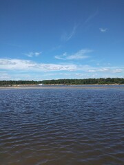 river, water, lake, nature, trees