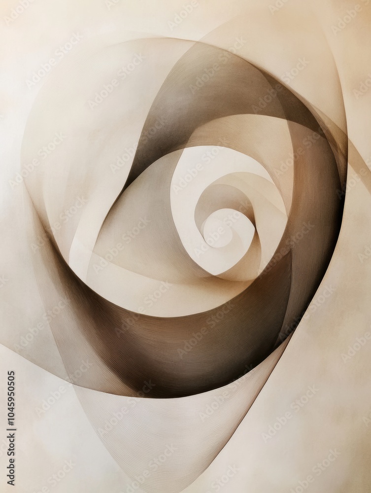 Leinwandbilder swirling shapes blend together smoothly in a harmonious display of muted natural colors, evoking a s