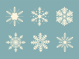 snowflakes set flat vector illustration