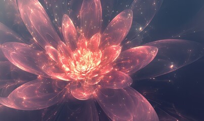 pink abstract flower with sparkles