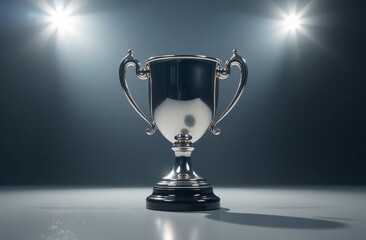 A beautiful silver cup for victory in the spotlight