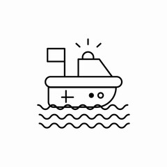 ambulance boat icon sign vector