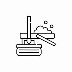 window mop bucket icon sign vector