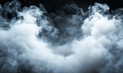 Fototapeta premium Real smoke exploding outwards with empty center. Dramatic smoke or fog effect for spooky Halloween background