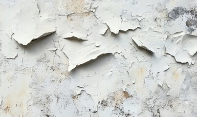 Fototapeta premium Weathered White Paint Peeling from Aged Wall Surface