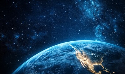 Obraz premium Planet Earth in Space with North America in View