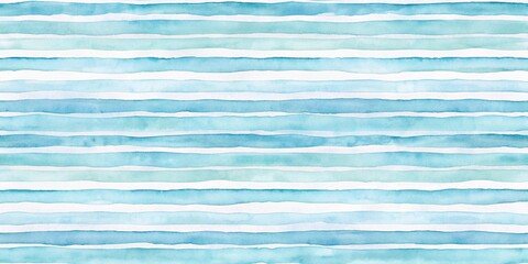 Fototapeta premium Watercolor stripes in light blue seamless pattern with forced perspective