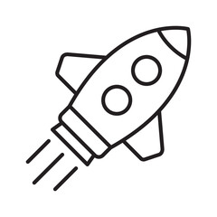 Rocket line icon. Flying rocket icon.