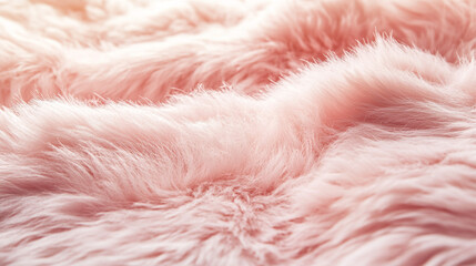 Soft Pink Faux Fur Texture Background   Closeup Detail