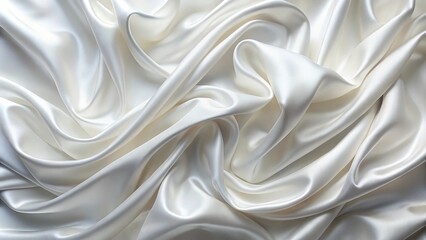 Obraz premium Soft white silk satin fabric flowing in air
