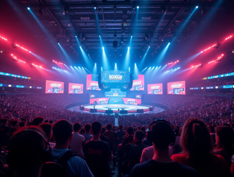 Belebtes E-Sport Event in gro&szlig;er Arena
