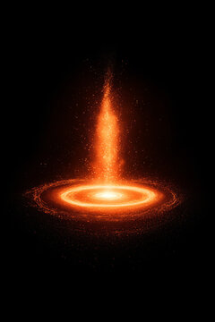 cosmic orange vortex on a black background