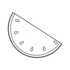 A sliced watermelon half revealing juicy red flesh and seeds on a white background