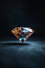 glamorous faceted diamond on dark background