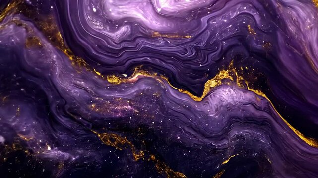 Purple marble and gold abstract background texture. marbling with natural luxury style lines of marble and gold powder surface grunge stone texture Video