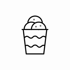 ice cream balls glass icon sign vector