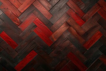 Herringbone Patterned Red Brown Wood Texture Background