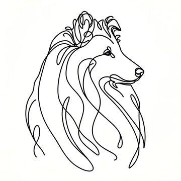 recommend clip art: Minimalistic drawing of a collie dog