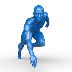男性サイボーグ　3DCGレンダリング