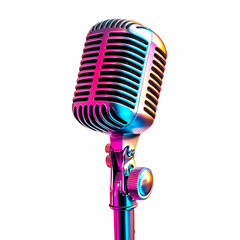 A vibrant, retro microphone capturing the essence of music and performance in a colorful, artistic style.