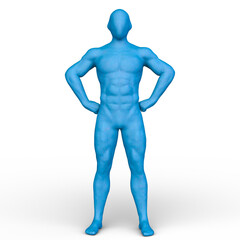 ポーズをとる男性　3DCGレンダリング