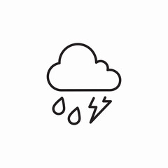 thunderstorm weather icon sign vector