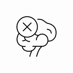 unhealth brain icon sign vector