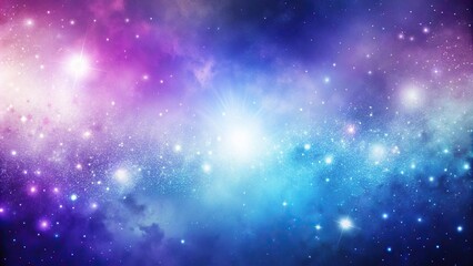 Fototapeta premium Space background with purple, white and blue gradations reflected on surface of water