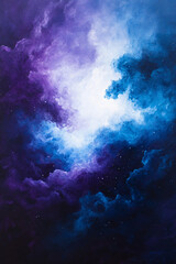 Obraz premium abstract cosmic clouds painting in purple and blue tones