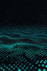abstract digital landscape with glowing dots