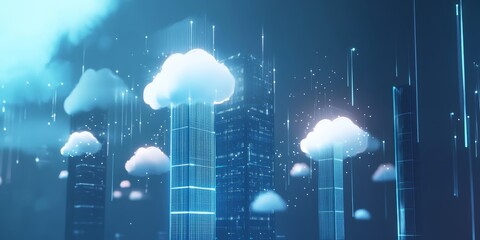 Obraz premium Vector illustration cloud computing concept with modern graphic style