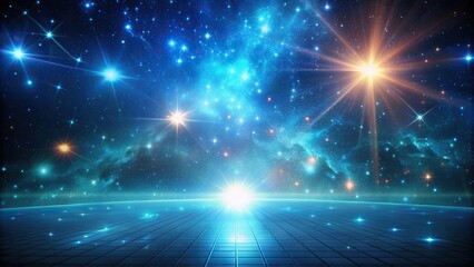 Obraz premium Space scene featuring reflected interdimensional travel and parallel universes in a mesmerizing display of stars