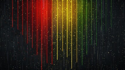 Rainbow Noise: Glowing Vertical Gradient Abstract Backdrop in Vibrant Red, Green, Yellow, and Black Colors