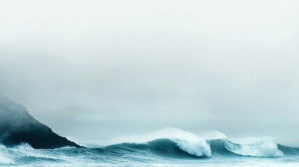   A large body of water with a wave approaching the shore and a prominent rock jutting from the water