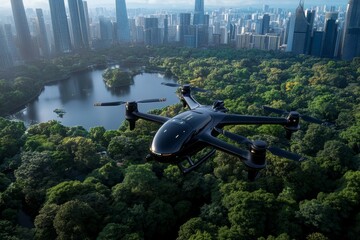 A futuristic city where people are living fully with advanced technology, capturing the balance between innovation and a full, adventurous life