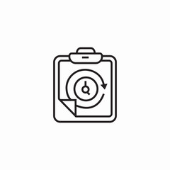 clipboard time management icon sign vector