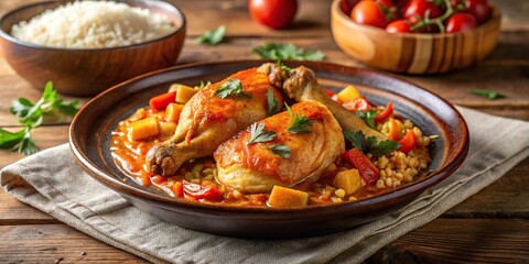 Spanish chicken stew with rice - typical Spanish dish