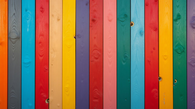 Colorful rectangular wooden planks 