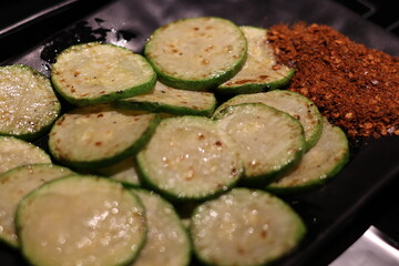 zucchini, chinese bbq, barbecue, chili, grilled zucchini