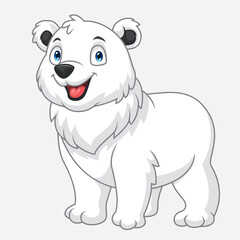 Cartoon happy polar bear sitting