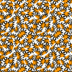 Paint brush curves and figures. Seamless pattern. Hand drawn ethnic ornament. Tribal wallpaper. Ethnical image. Tribe motif. Ancient mosaic. Geometric digital paper. Web design. Textile print. Vector